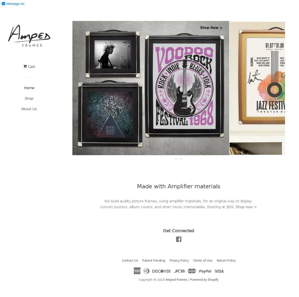 Pop (Shophelper) Shopify theme site example ampedframes.com