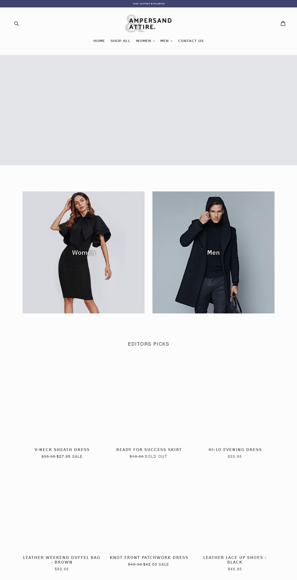 ampersandattire.myshopify.com shopify website screenshot