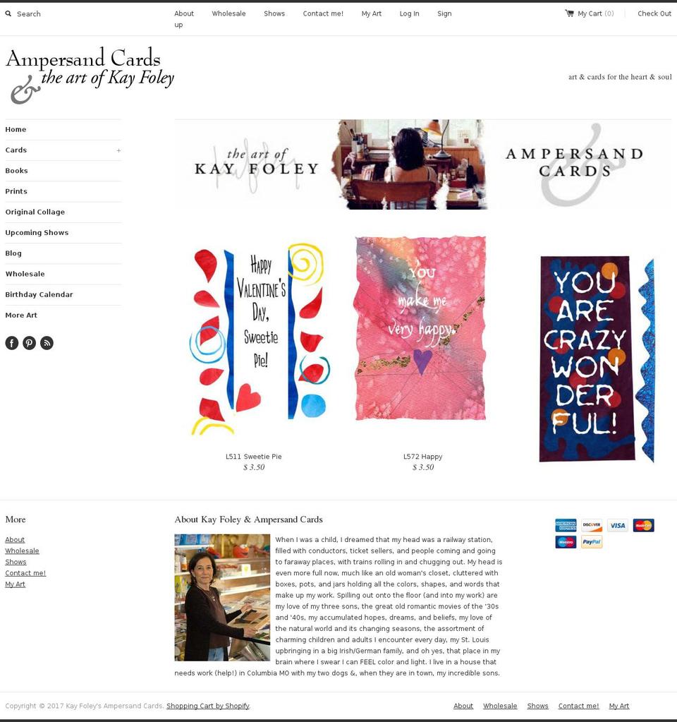 ampersandcards.com shopify website screenshot