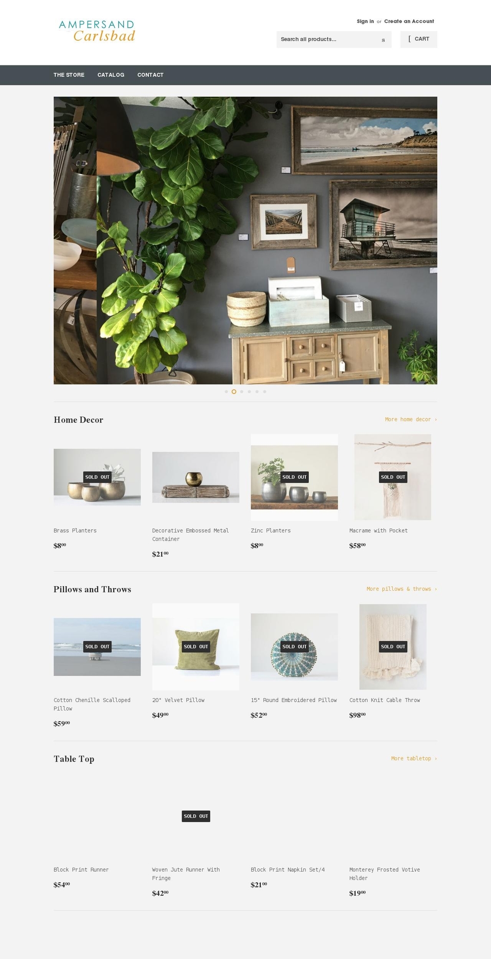 ampersandcarlsbad.com shopify website screenshot