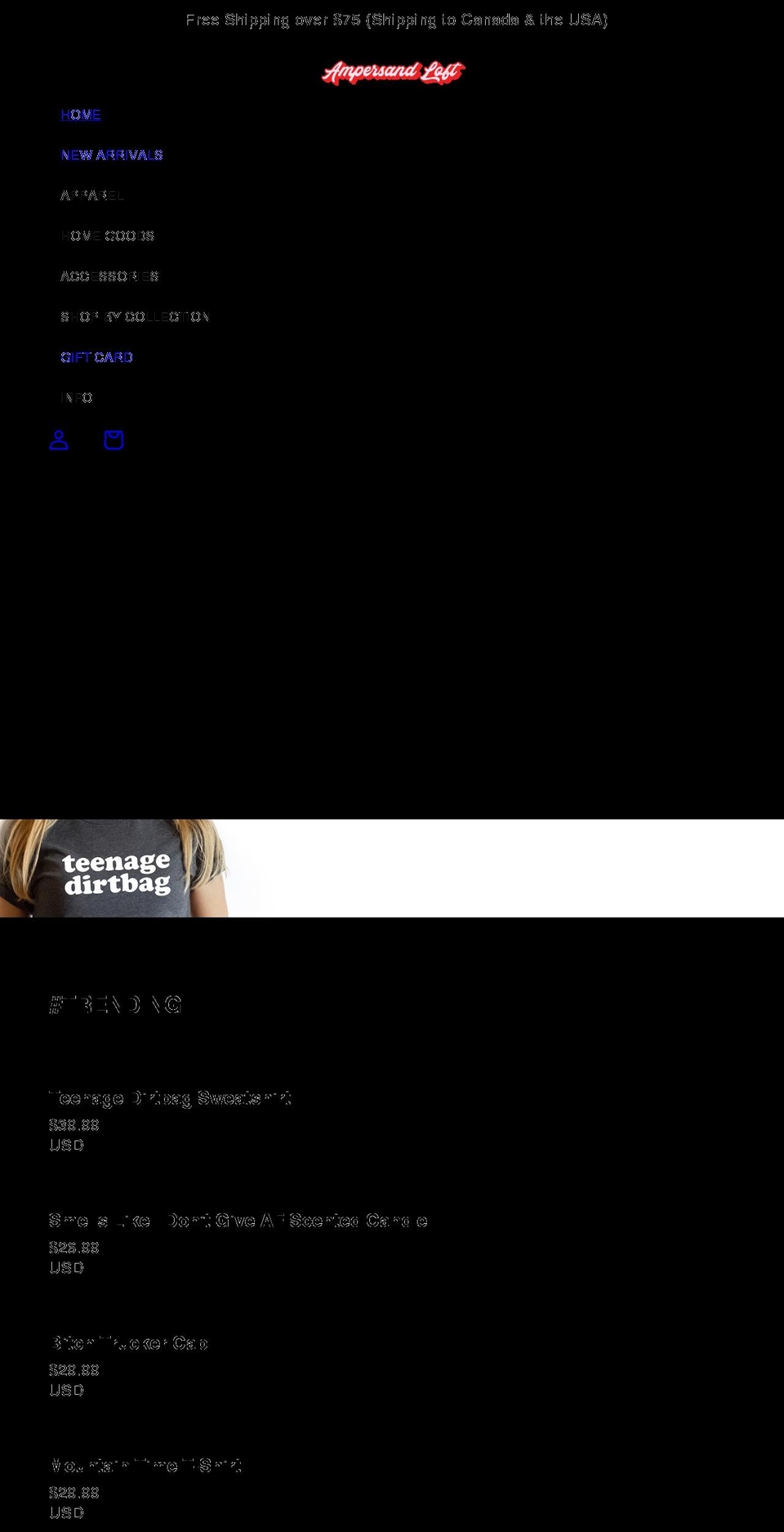 ampersandloft.com shopify website screenshot