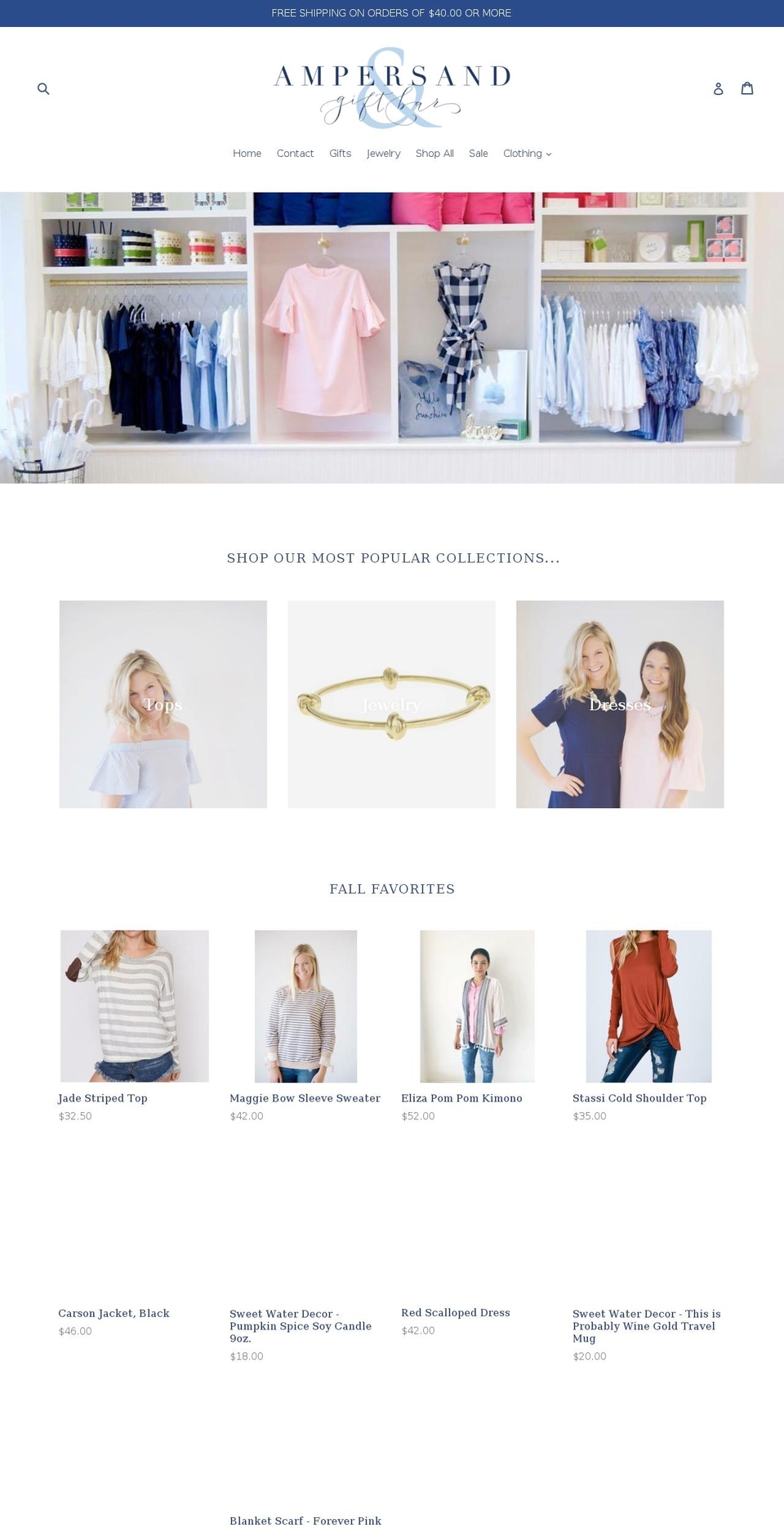 ampersandshoppe.com — Shopify storefront screenshot