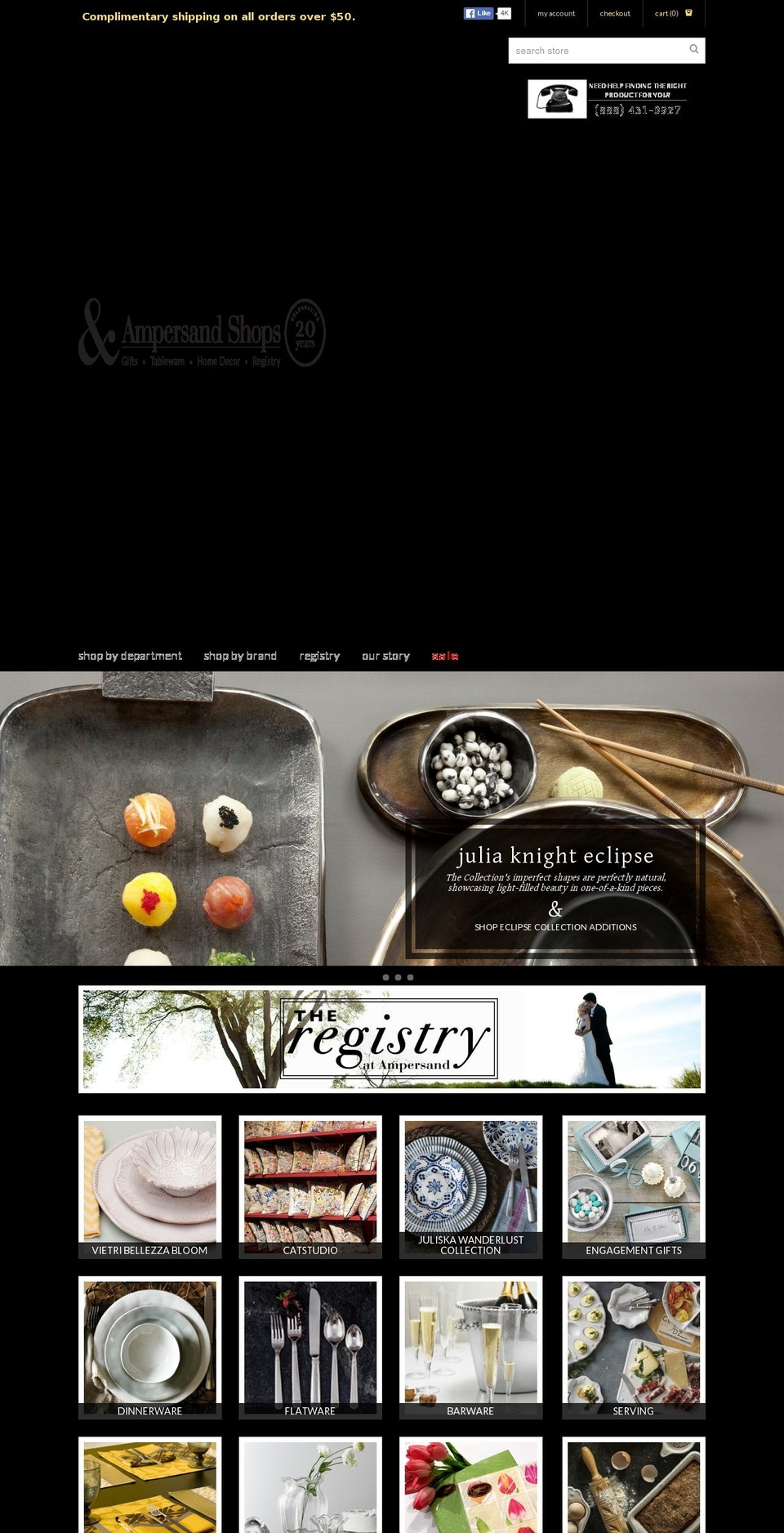 ampersandshops.com shopify website screenshot