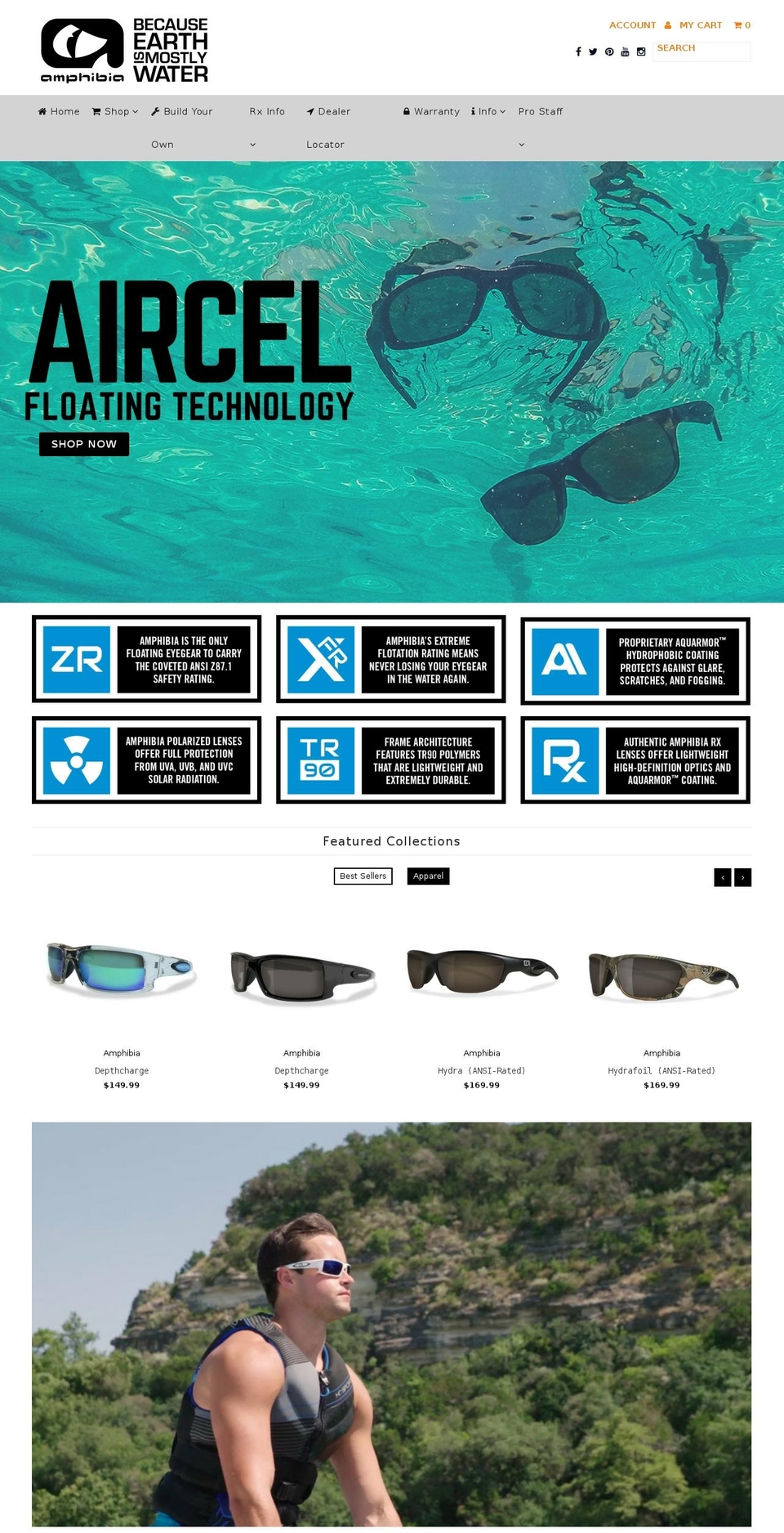 amphibiasports.com shopify website screenshot