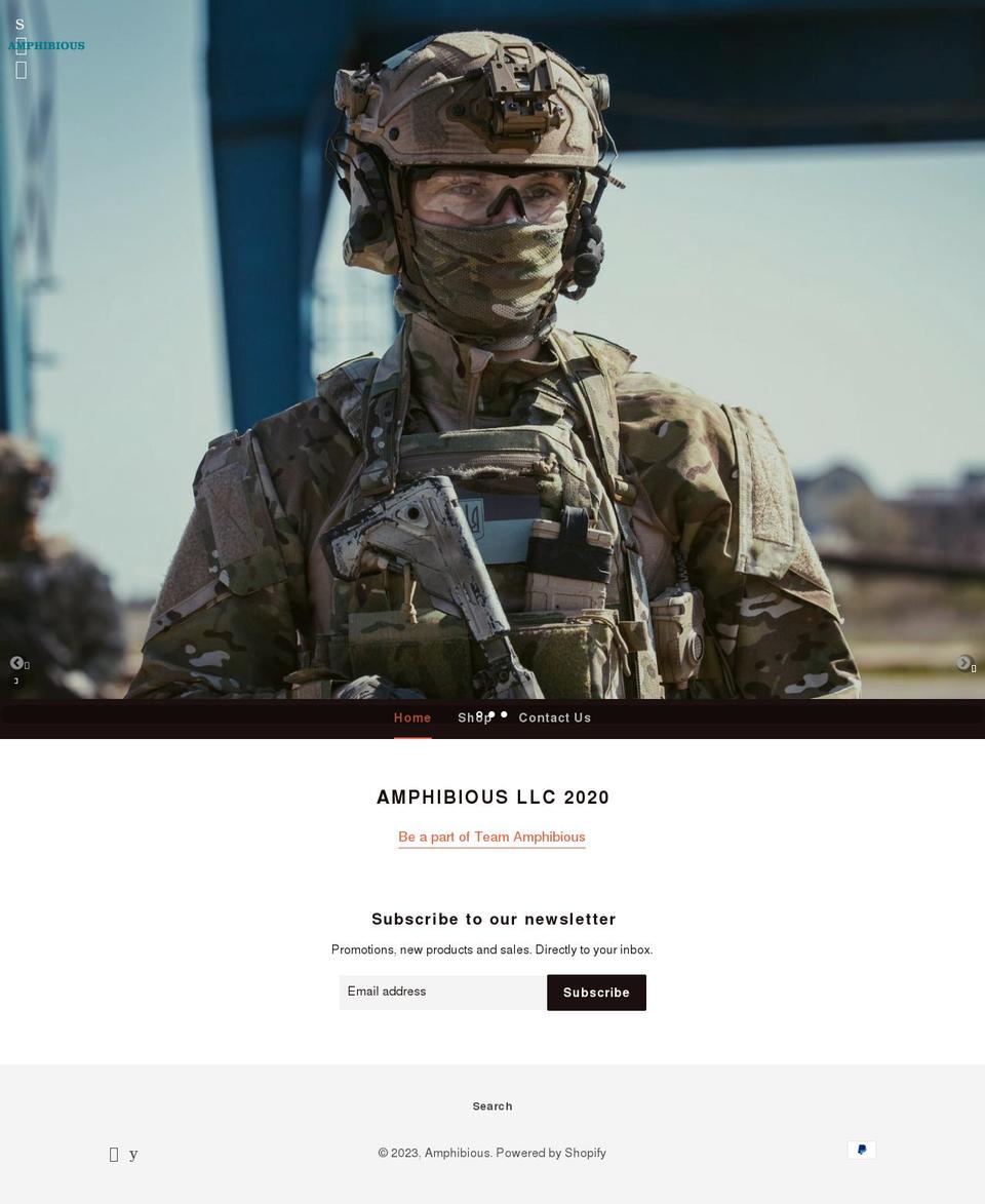 amphibiouspro.com shopify website screenshot