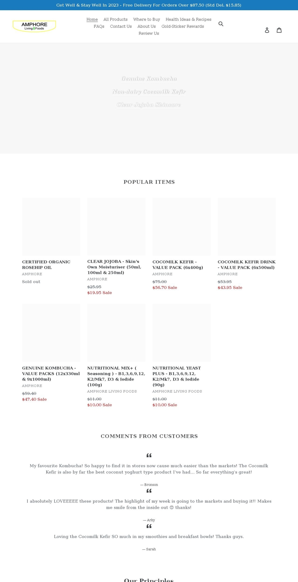 amphore.com.au shopify website screenshot
