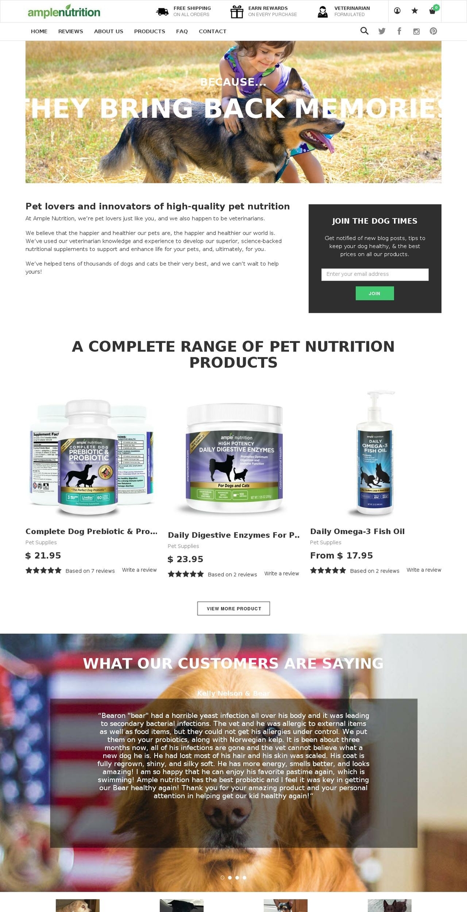 amplenutrition.com shopify website screenshot