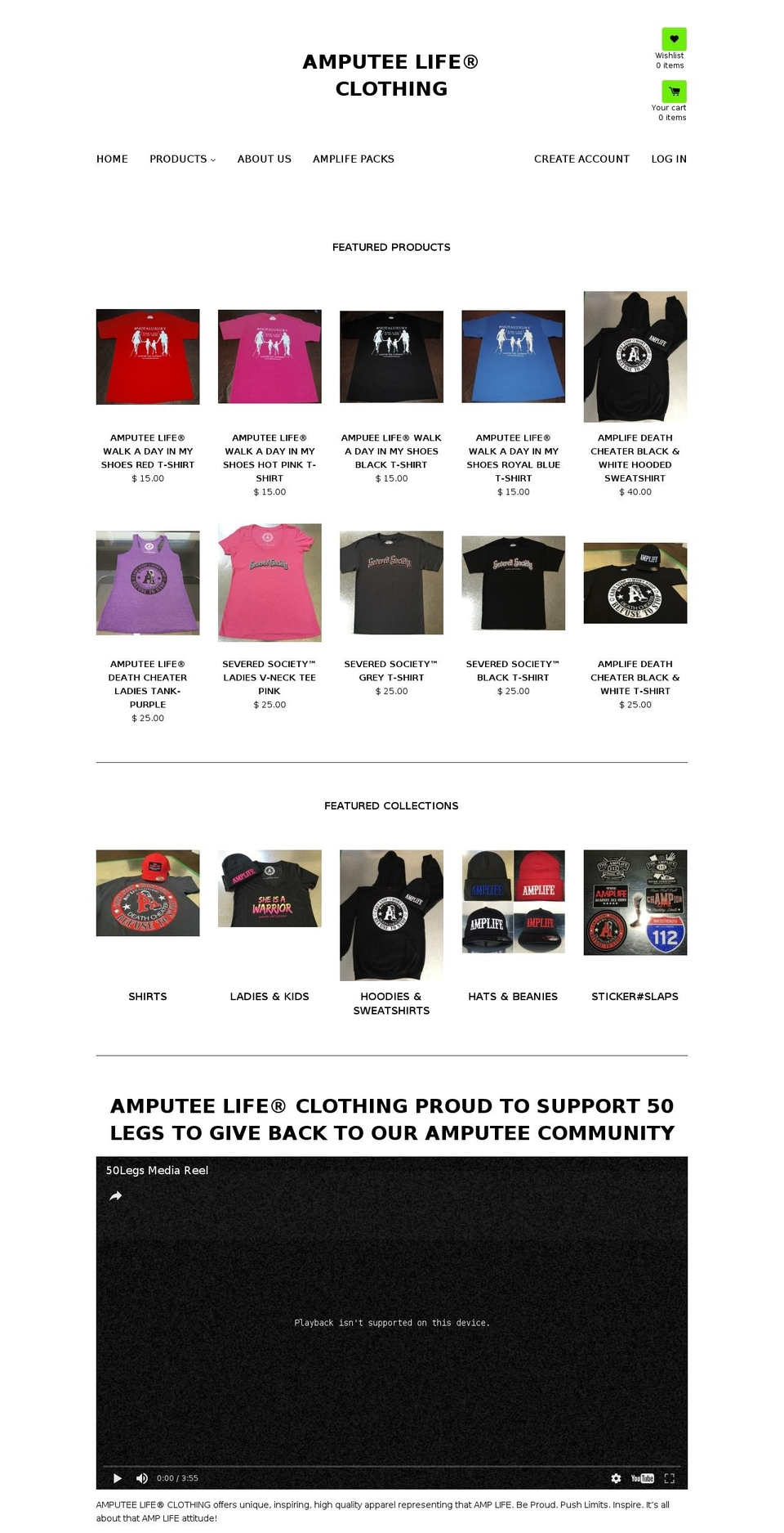 amplifeclothing.com shopify website screenshot