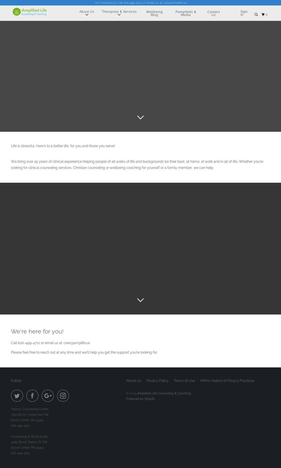 july Shopify theme site example amplifecounseling.com