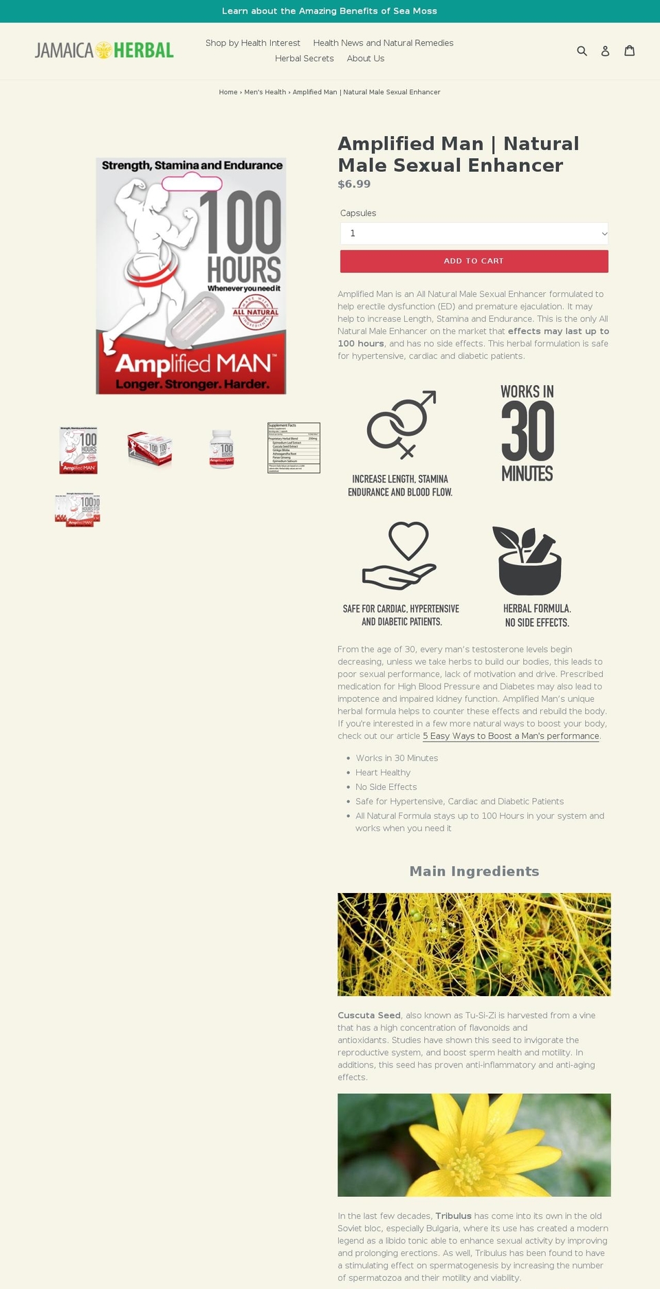 amplifiedman100.com — Shopify storefront screenshot