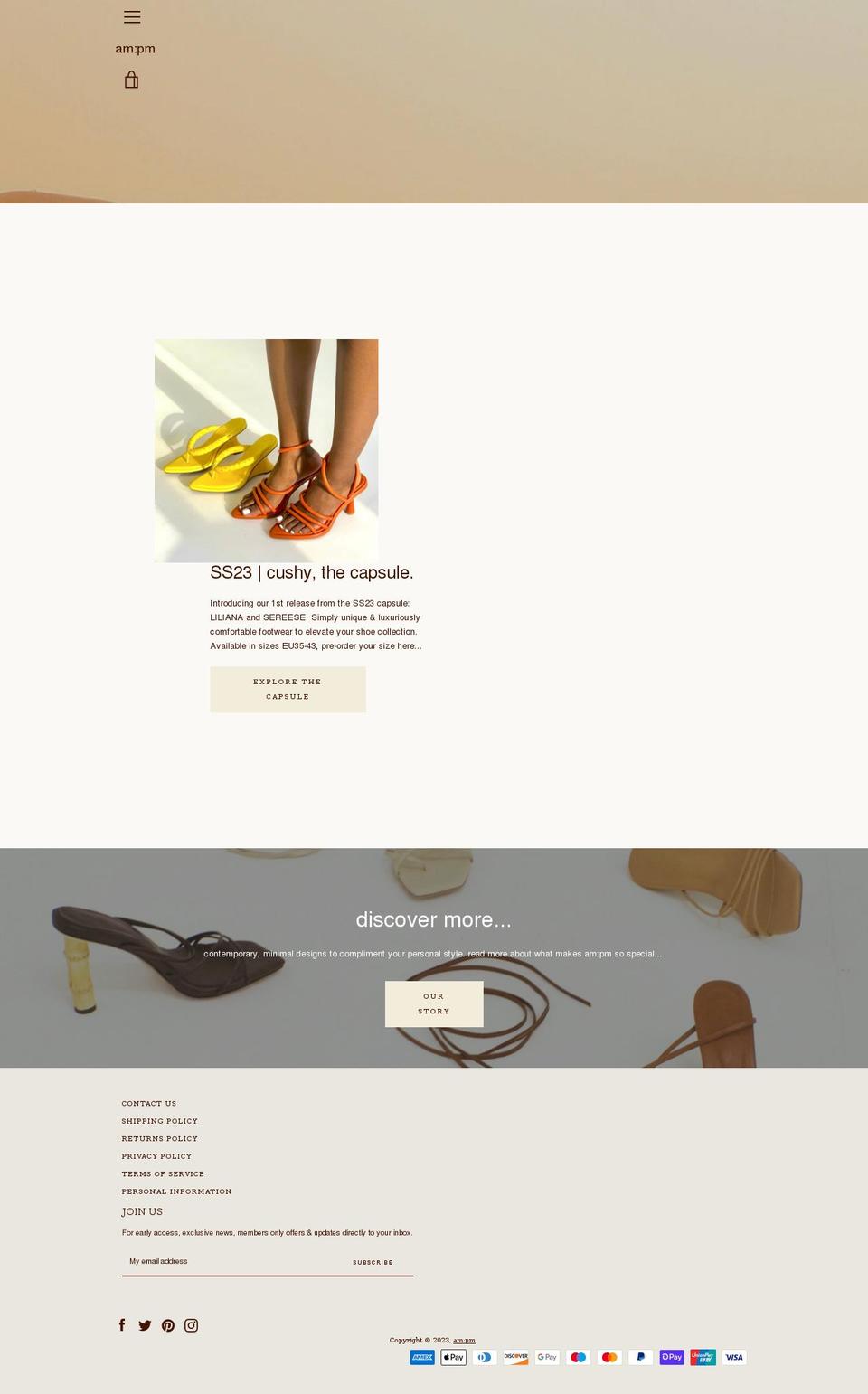 ampmlondon.com shopify website screenshot