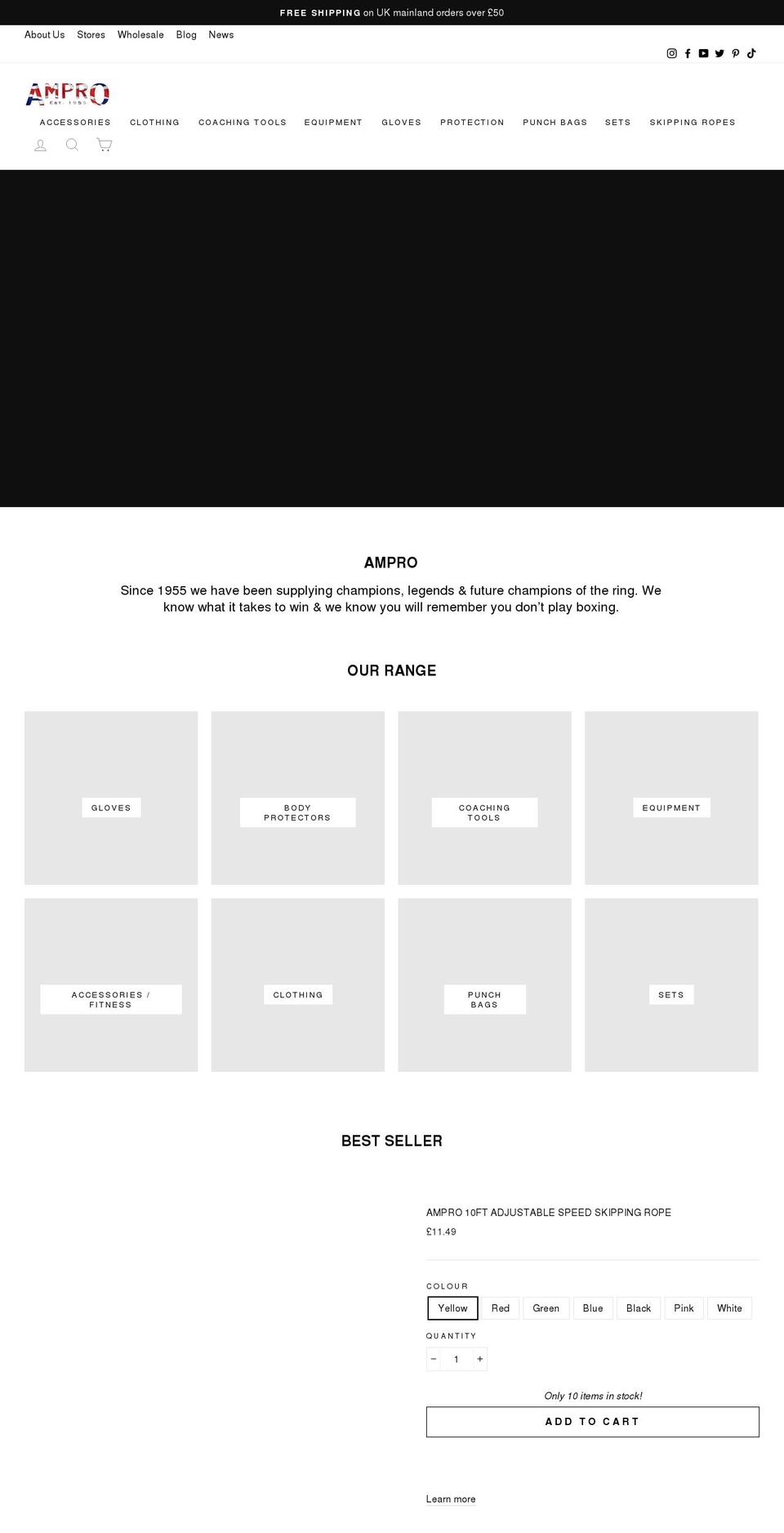 ampro.co.uk shopify website screenshot