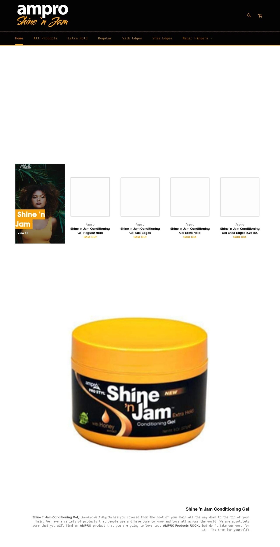 amproshinenjam.com shopify website screenshot