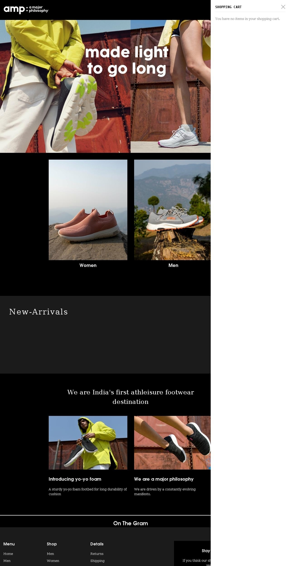 ampshoes.com shopify website screenshot