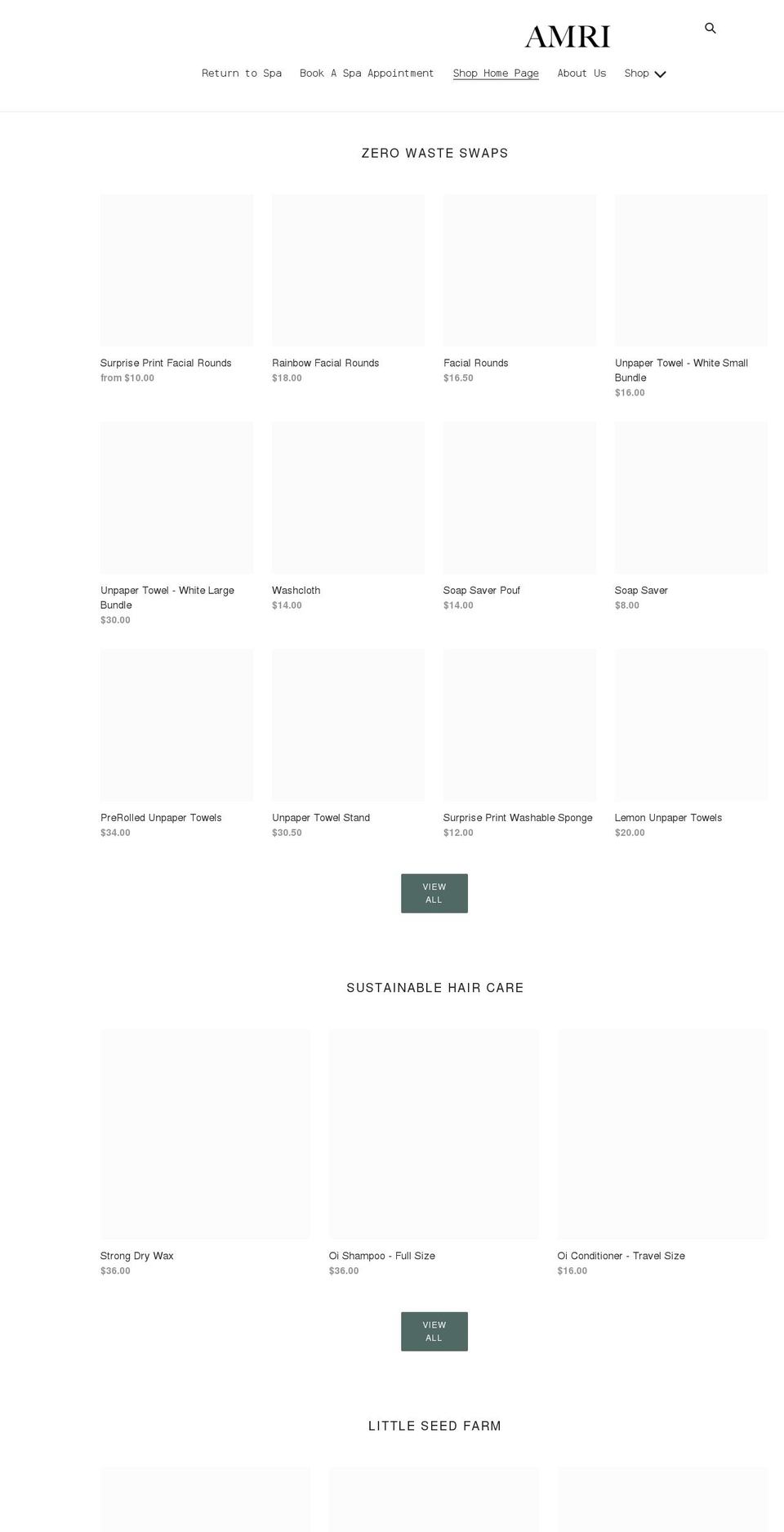 amriboutique.com shopify website screenshot