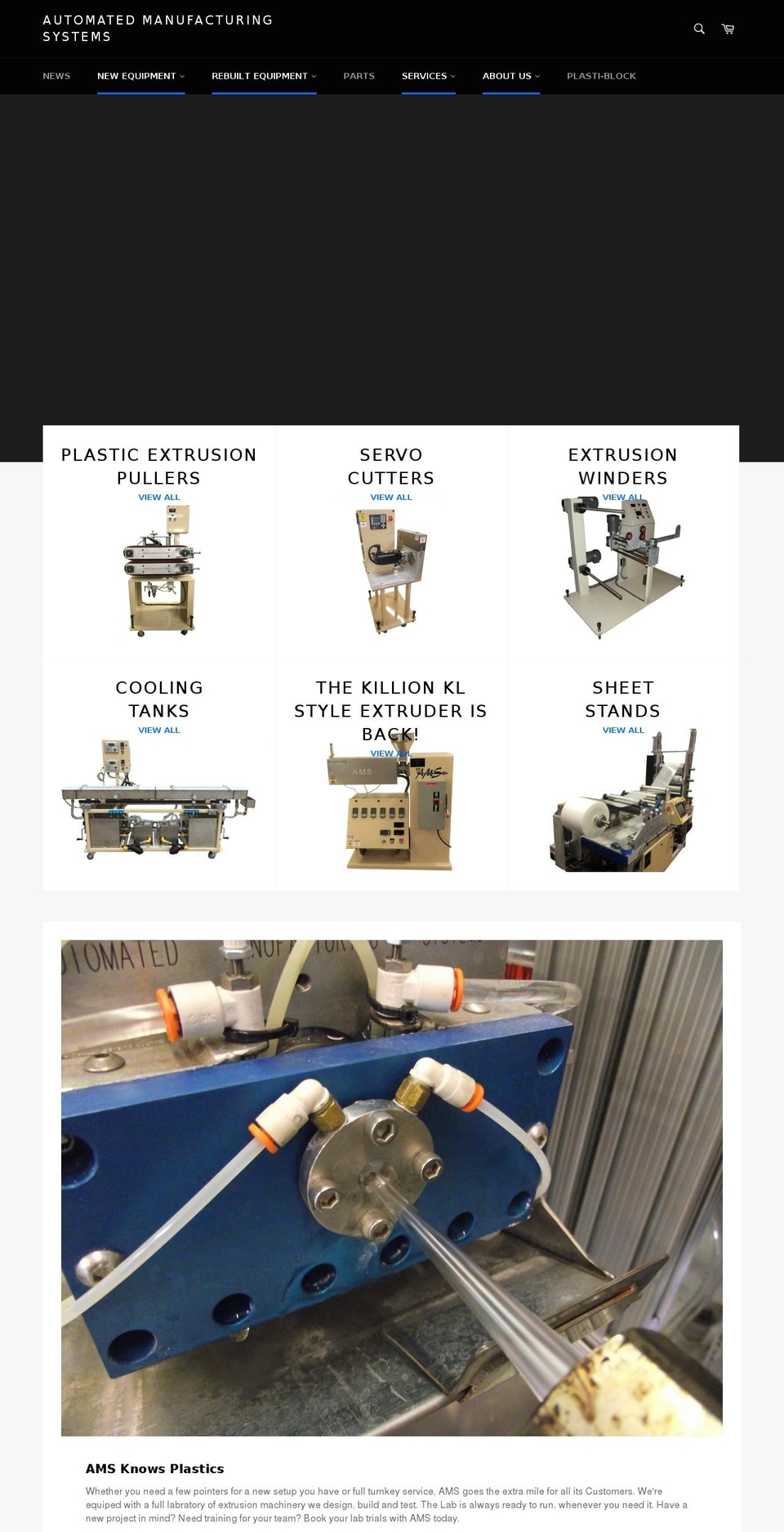 ams-plasticextrusions.com — Shopify storefront screenshot