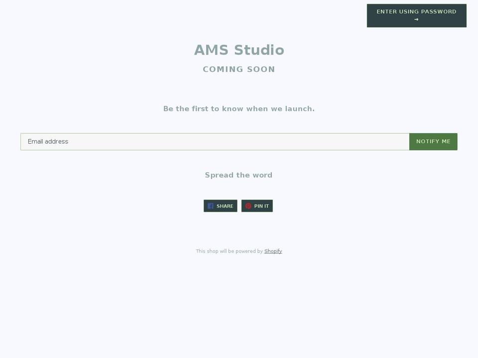 ams-studio.myshopify.com shopify website screenshot
