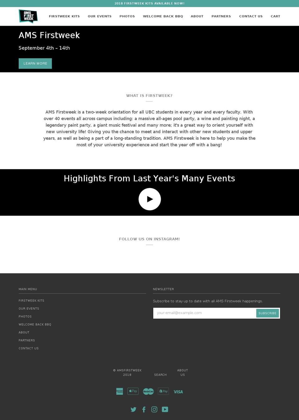amsfirstweek.com — Shopify storefront screenshot
