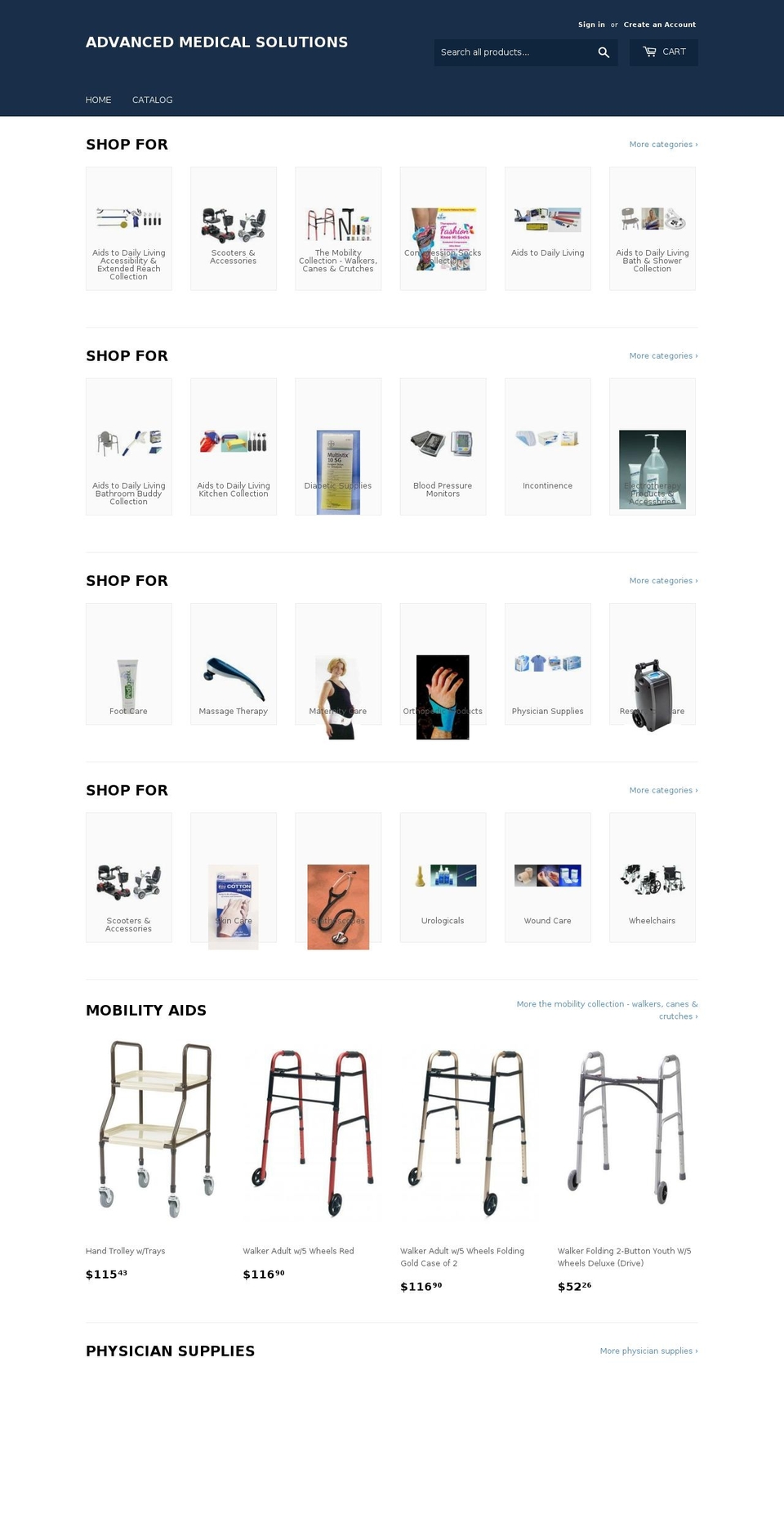 amsmedsupply.com — Shopify storefront screenshot