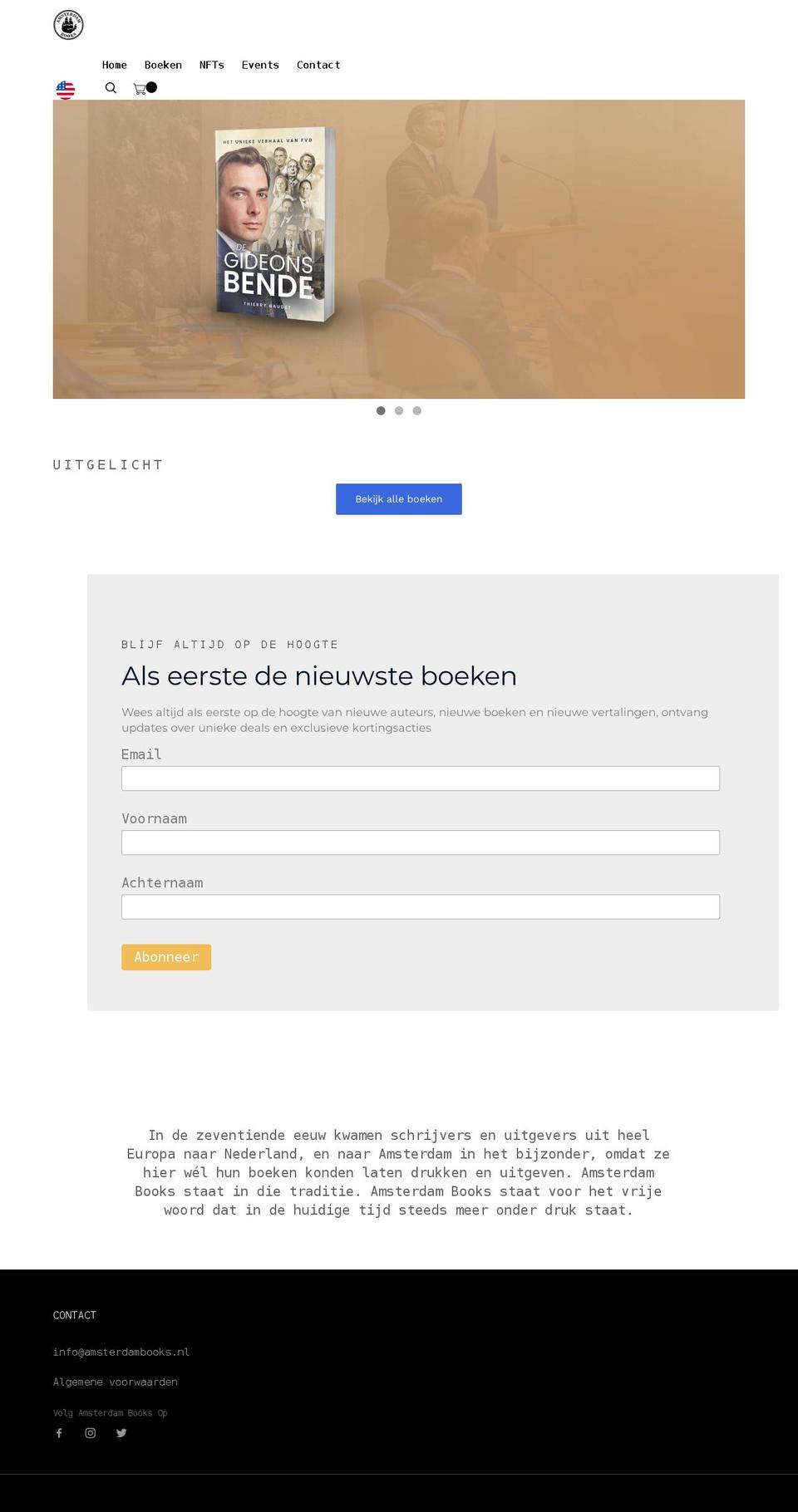 amsterdambooks.nl shopify website screenshot