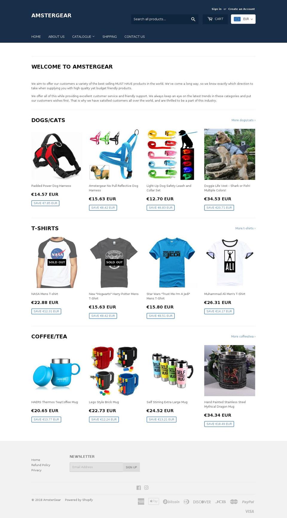 amstersurvival.com — Shopify storefront screenshot
