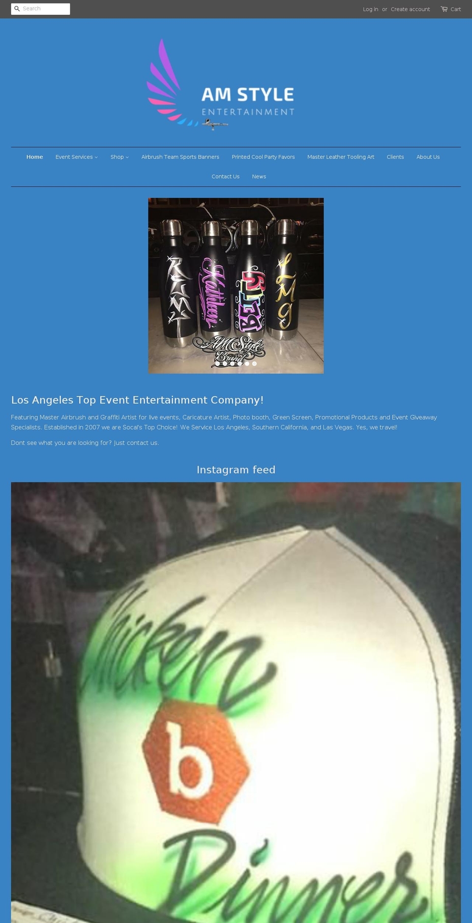 amstyleevents.com — Shopify storefront screenshot
