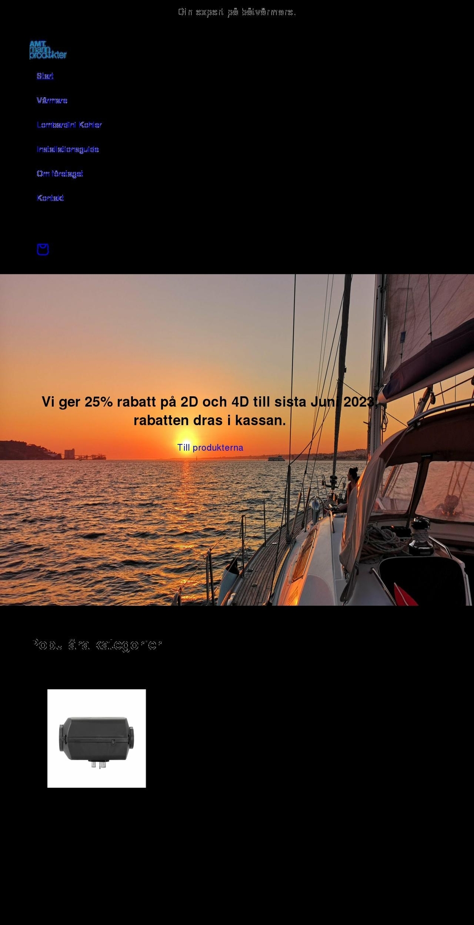 amtmarinprodukter.se shopify website screenshot