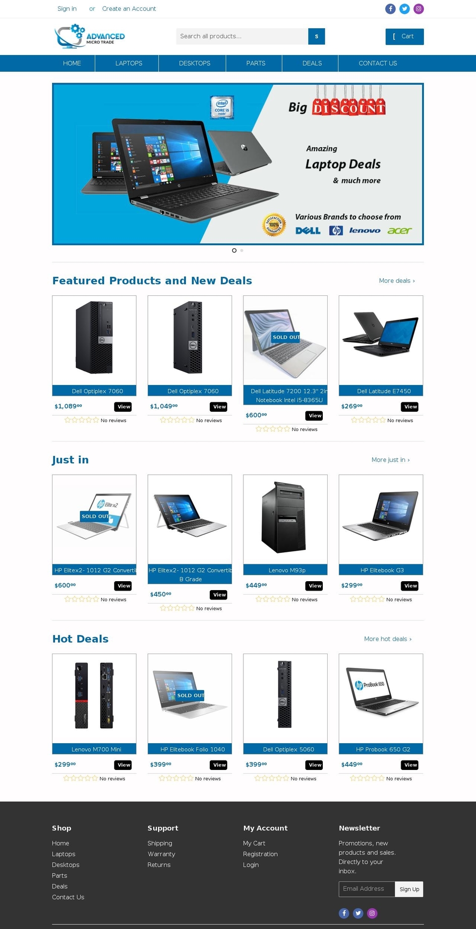 amtonline.ca shopify website screenshot