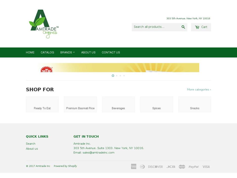 amtradefoods.com shopify website screenshot