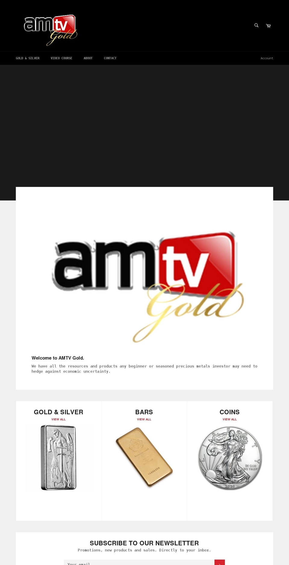amtvgold.com shopify website screenshot