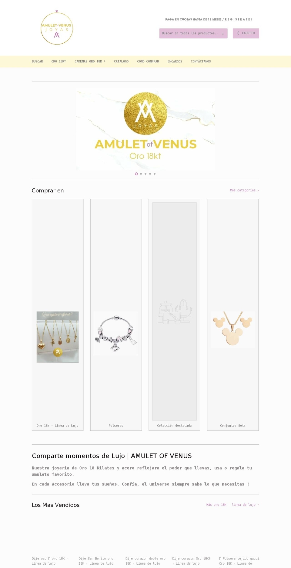 amuletofvenus.com shopify website screenshot
