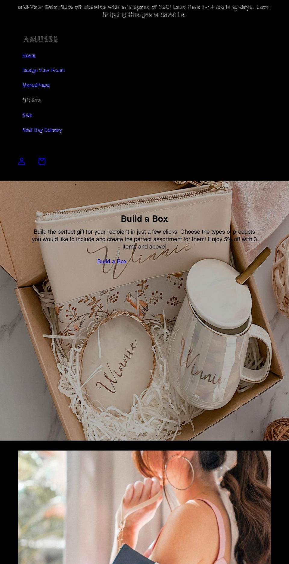 amusse.co shopify website screenshot