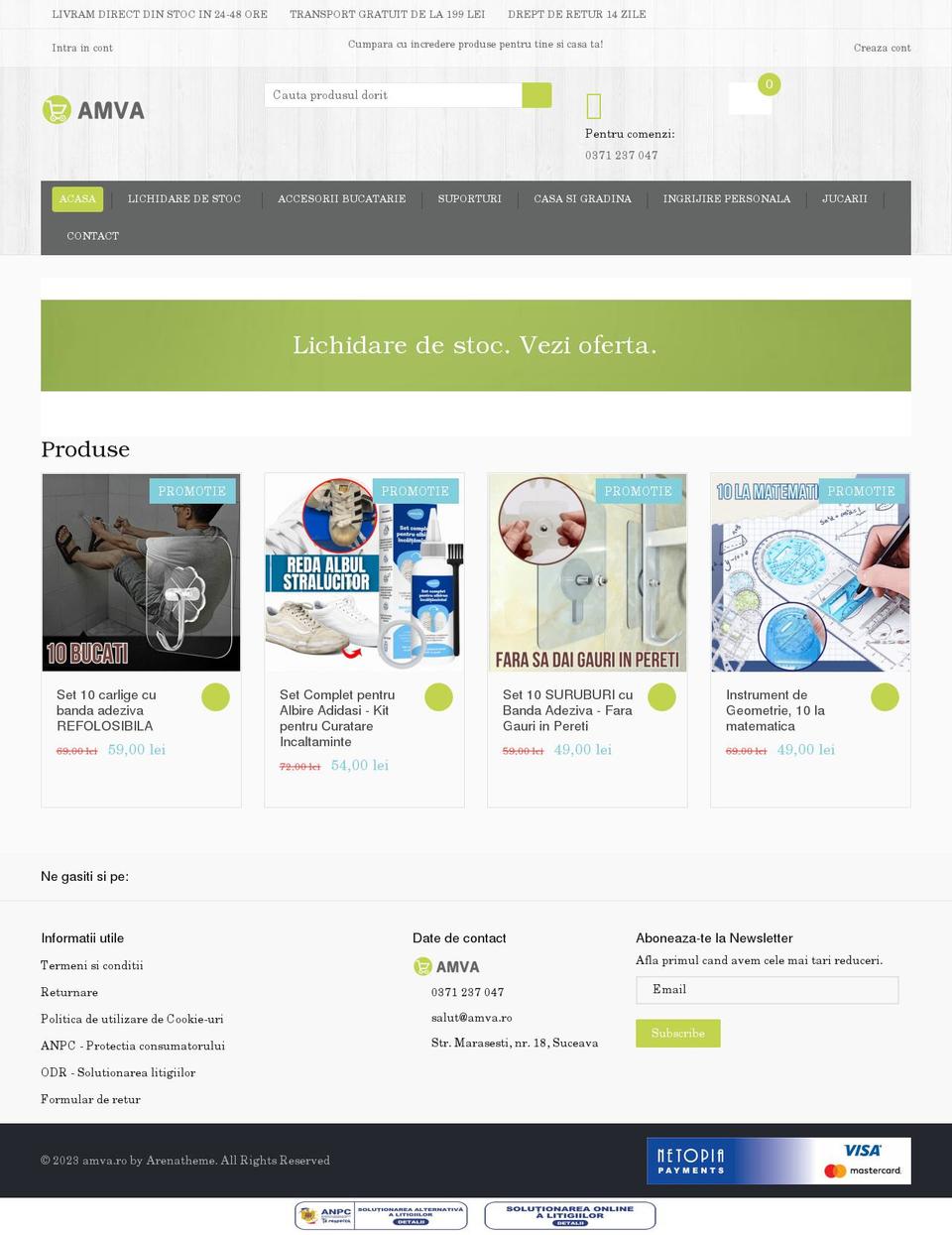 amva.ro shopify website screenshot