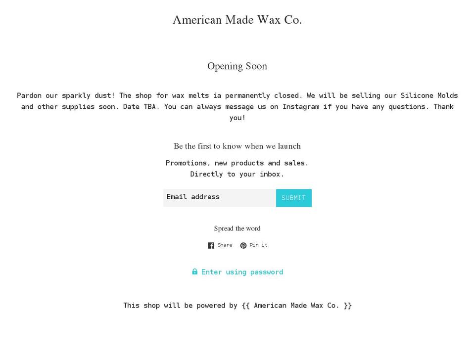 amwaxco.com — Shopify storefront screenshot