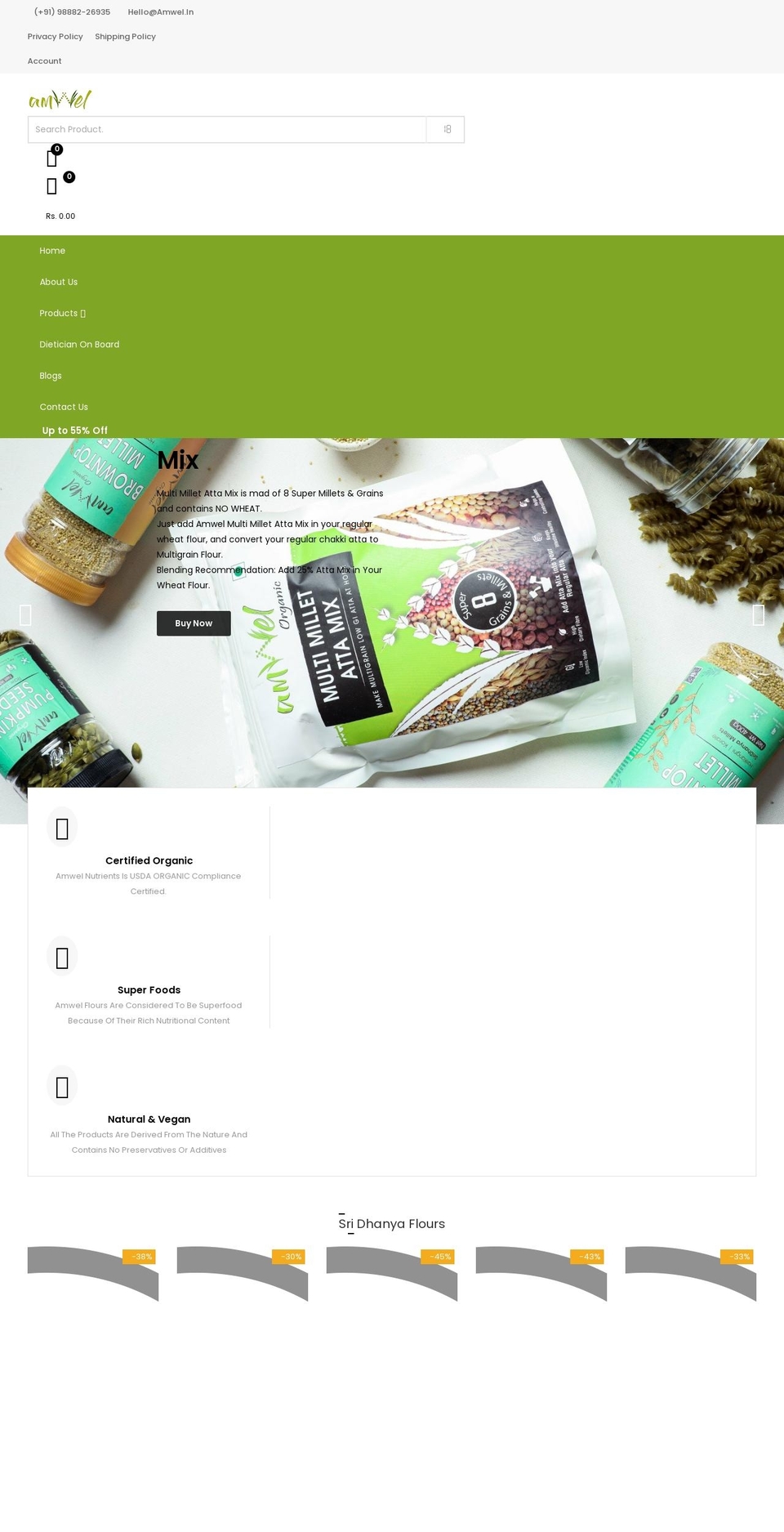 Vegist- Shopify theme site example amwel.in