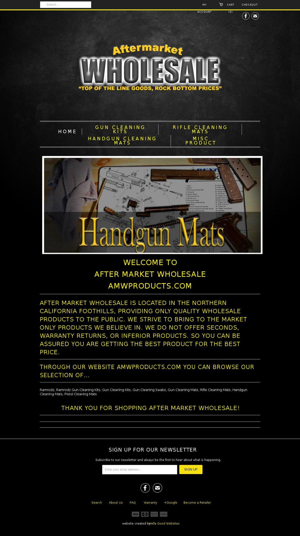 amwproducts.com shopify website screenshot