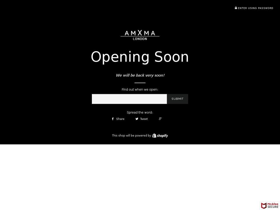 amxma.co.uk shopify website screenshot