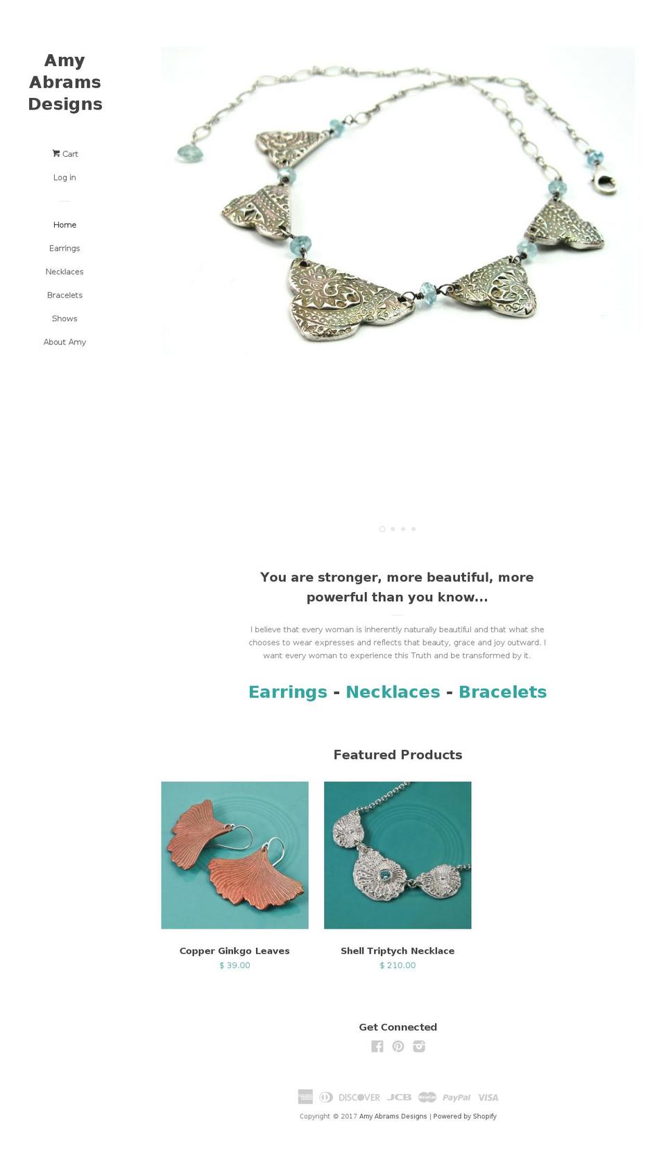 amyabramsdesigns.com shopify website screenshot