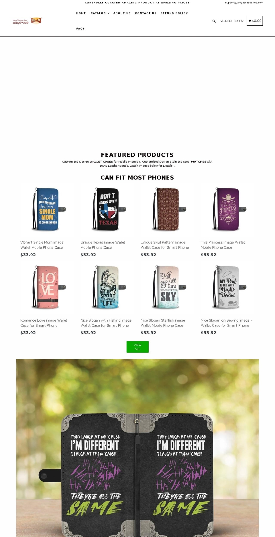 amyaccessories.com — Shopify storefront screenshot