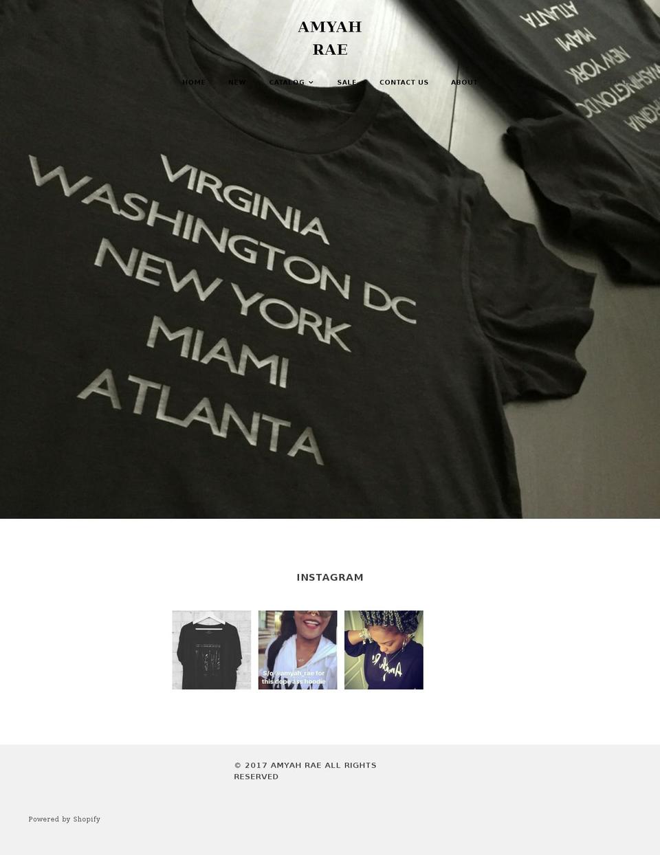 amyahrae.com shopify website screenshot