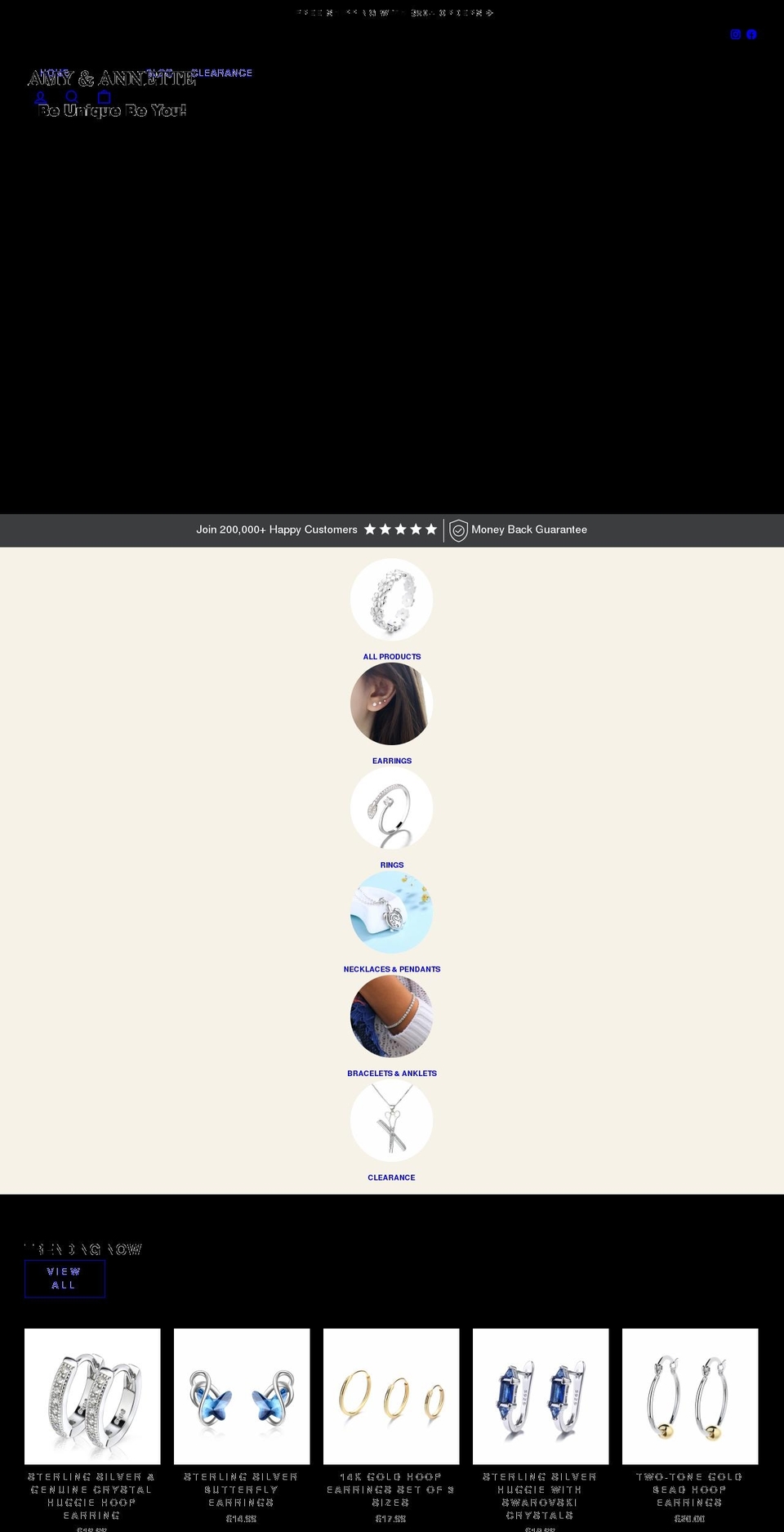 amyandannette.com shopify website screenshot