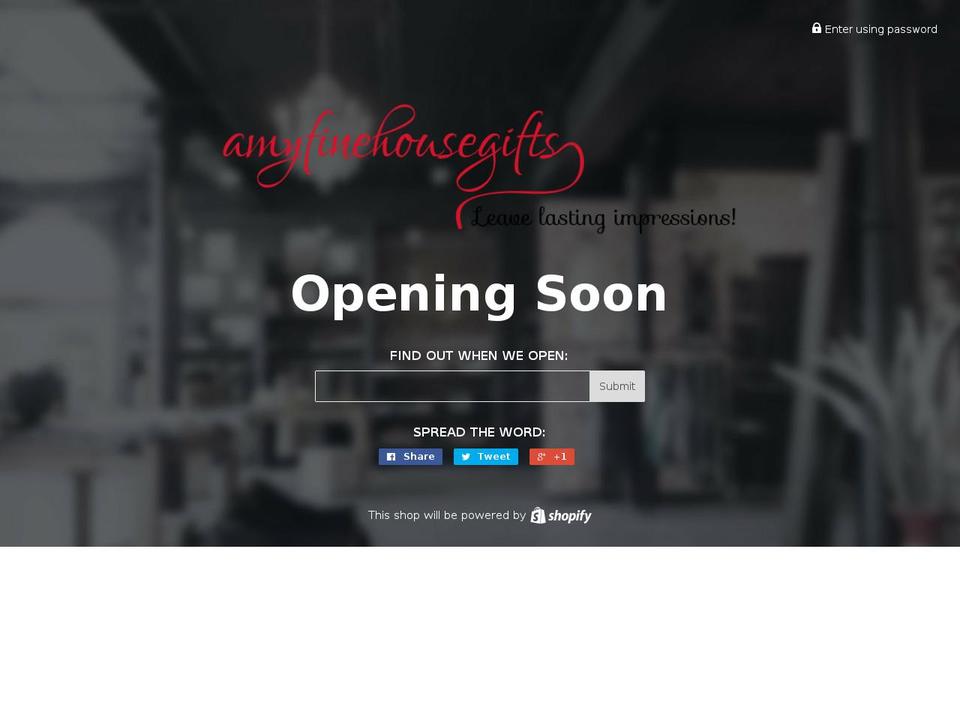 amyfinehousegifts.com — Shopify storefront screenshot