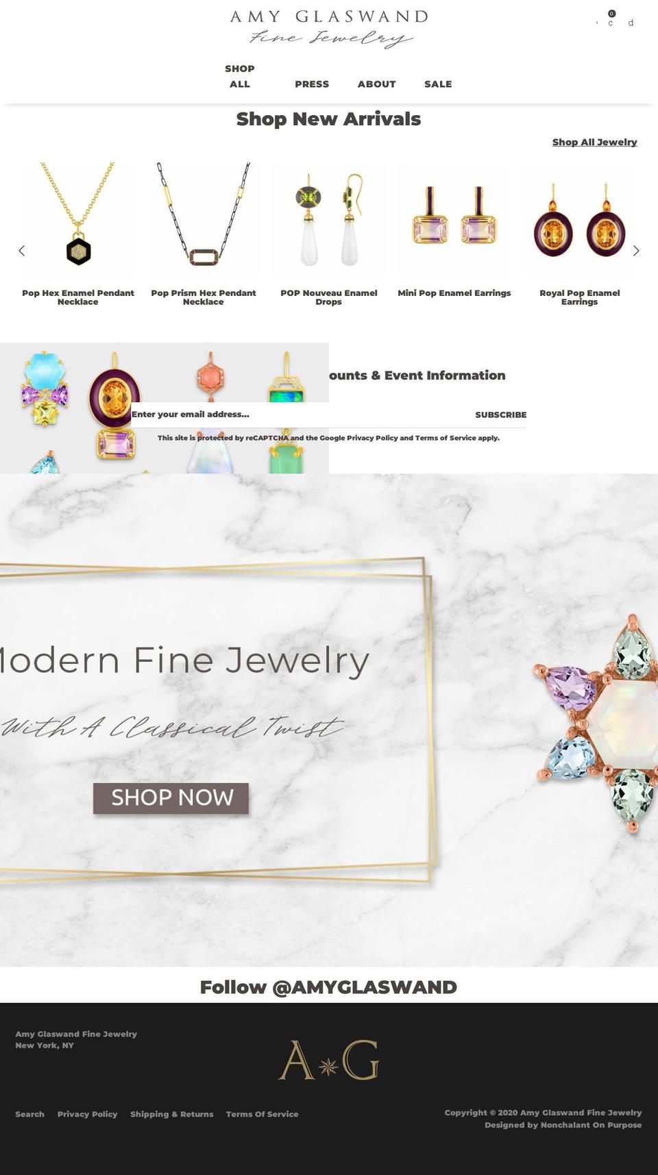 amyglaswand.com shopify website screenshot