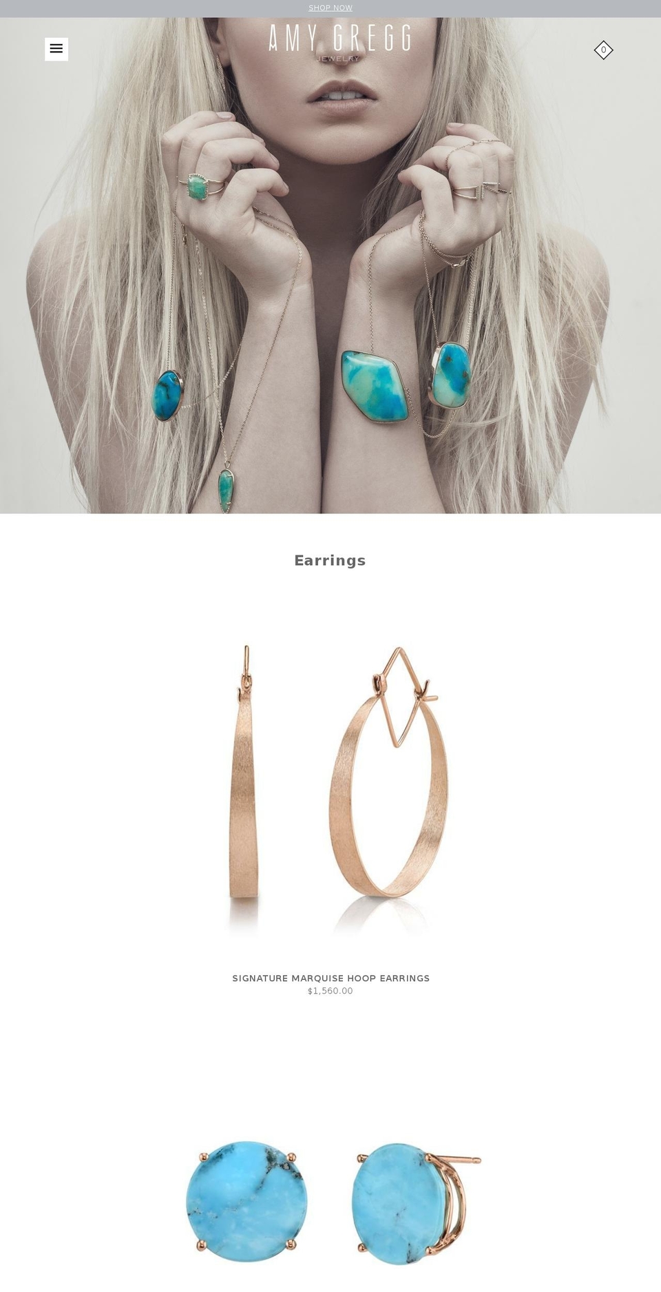 amygreggjewelry.com — Shopify storefront screenshot