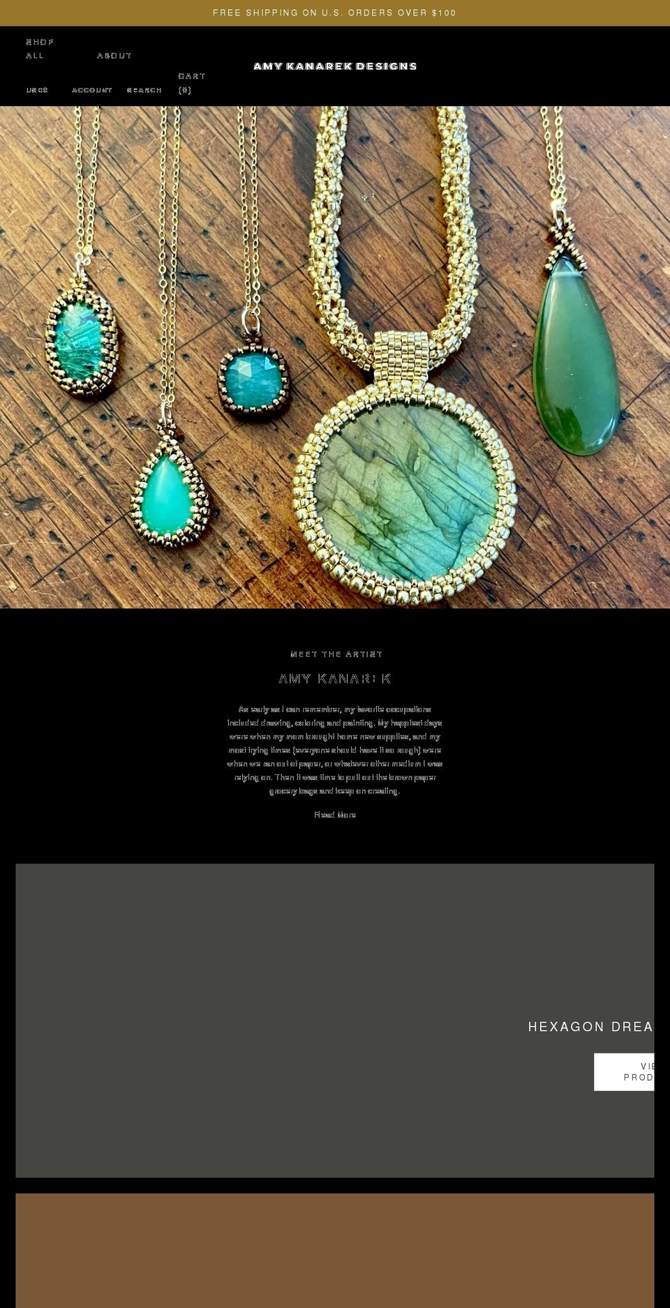 amykanarekdesigns.com shopify website screenshot