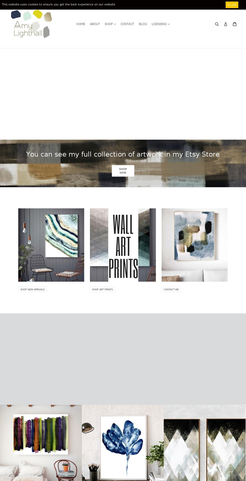 amylighthall.com shopify website screenshot