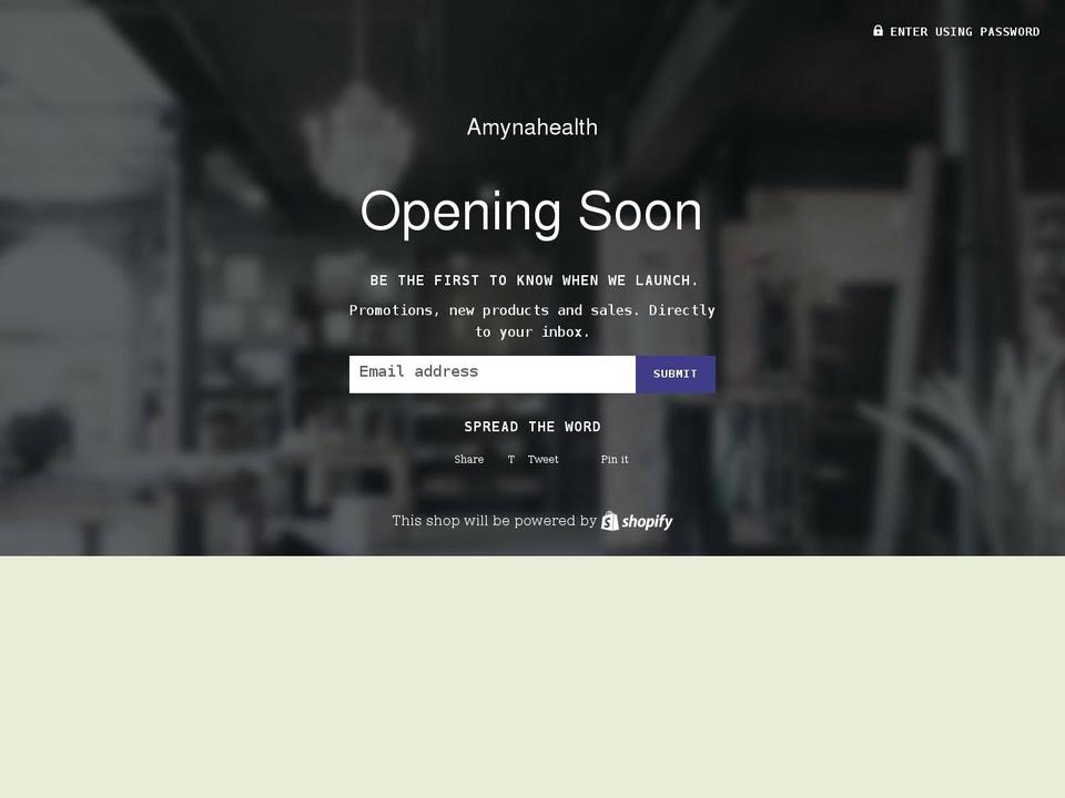 amynahealth.com shopify website screenshot