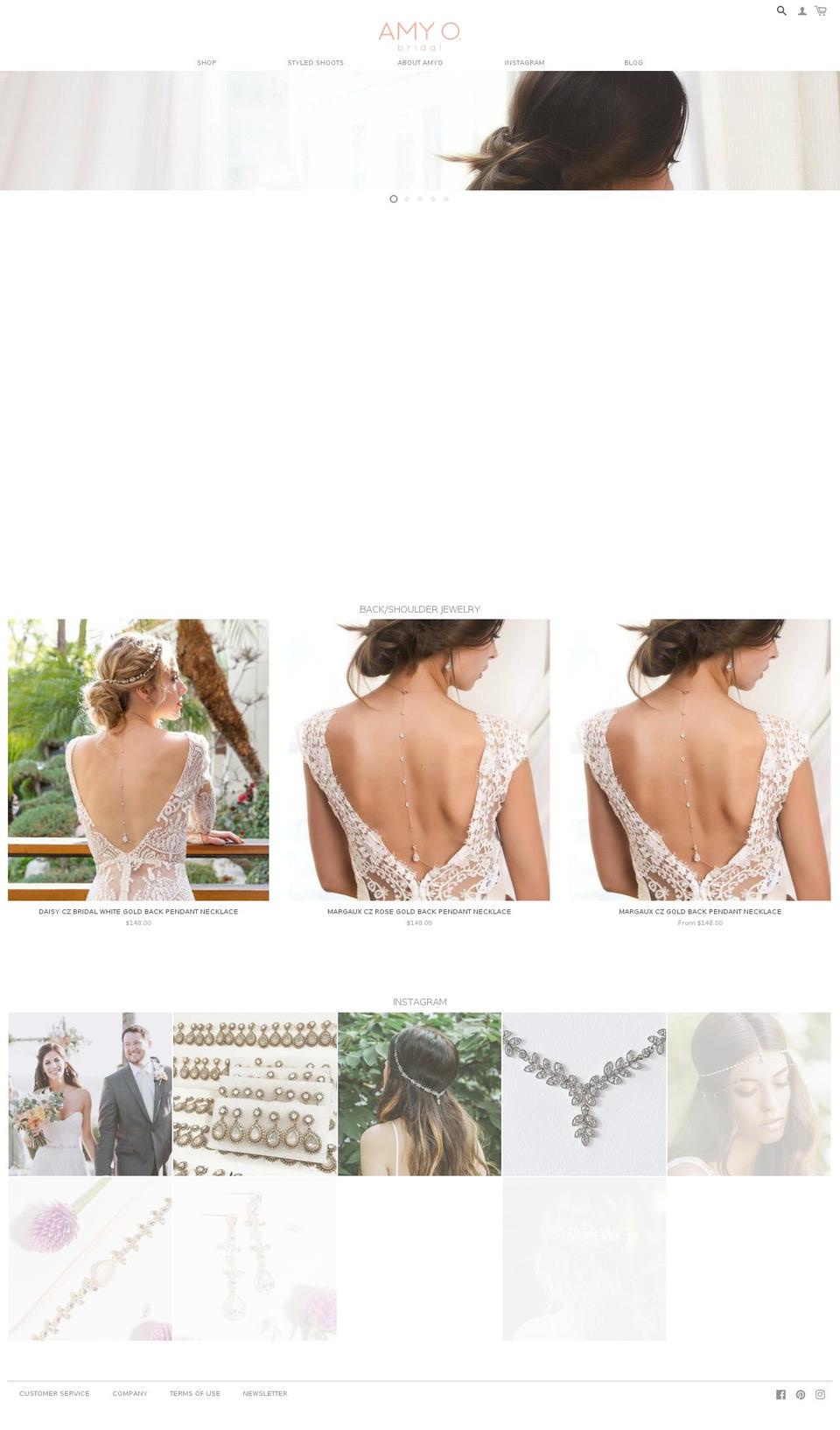 amyobridal.com shopify website screenshot