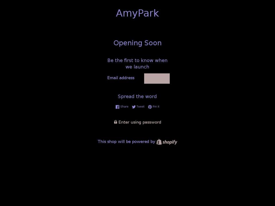 amypark.ca shopify website screenshot