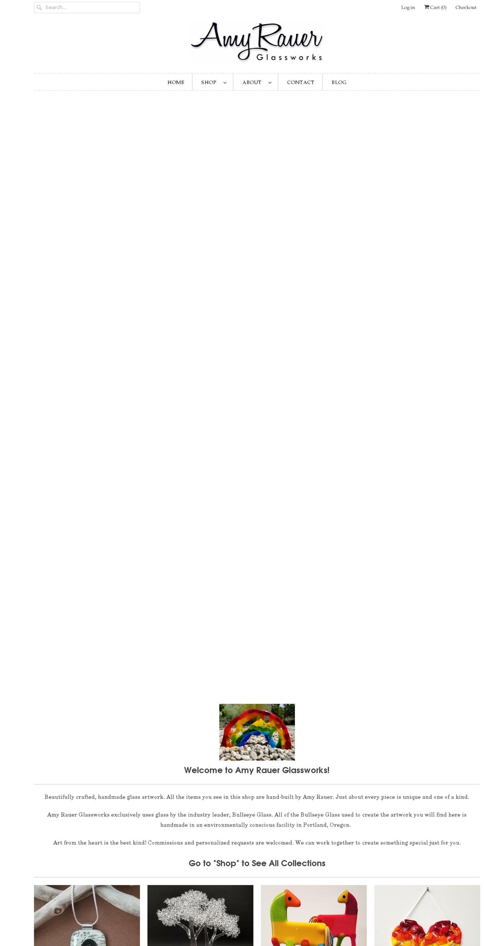 amyrauerglass.com shopify website screenshot